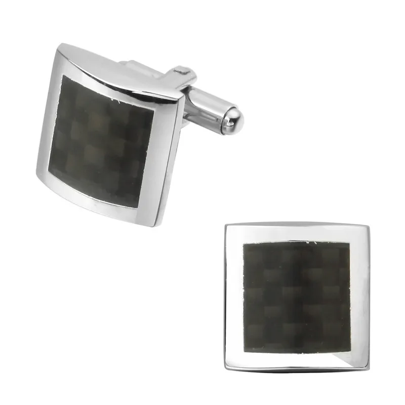 

Men's shirts Cufflinks high-quality copper material Square carbon fiber Cufflinks 5 pairs of packaging for sale