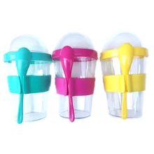 400ml คอนเทนเนอร์โยเกิร์ตช้อน Ice cream cup ขวดน้ำดื่มขวดโรงเรียน Office Drinkware น้ำผลไม้ถ้วย(British Indian Ocean Territory)