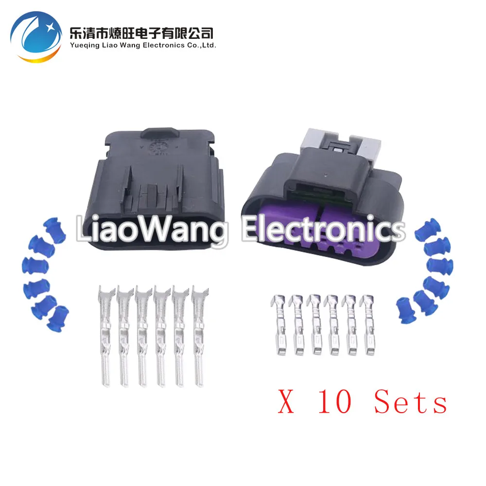 

10 Sets 6 Pin Female and Male Automotive Plug Connector Throttle Position Sensor Insert with terminal DJ7065D-1.5-11/21