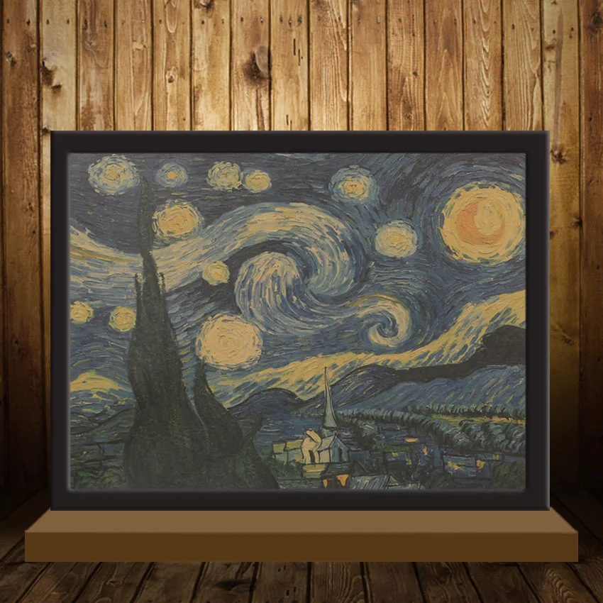 TIE LER импрессионистская живопись, звездное небо, плакат, бумага, украшение, наклейка на стену, бумага для рукоделия