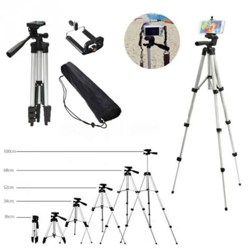  Tripod for phone 360 Horizontal Telescopic Camera Stand Ultra-portable Aluminun Adjustable Holder P