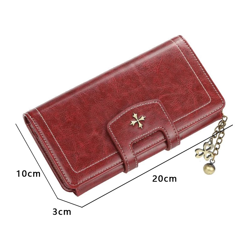 New Vintage Hasp Long Purse Ladies Wallet Women Luxury Brand Retro Zipper Leather Purses Female Wallets Woman Card Holder