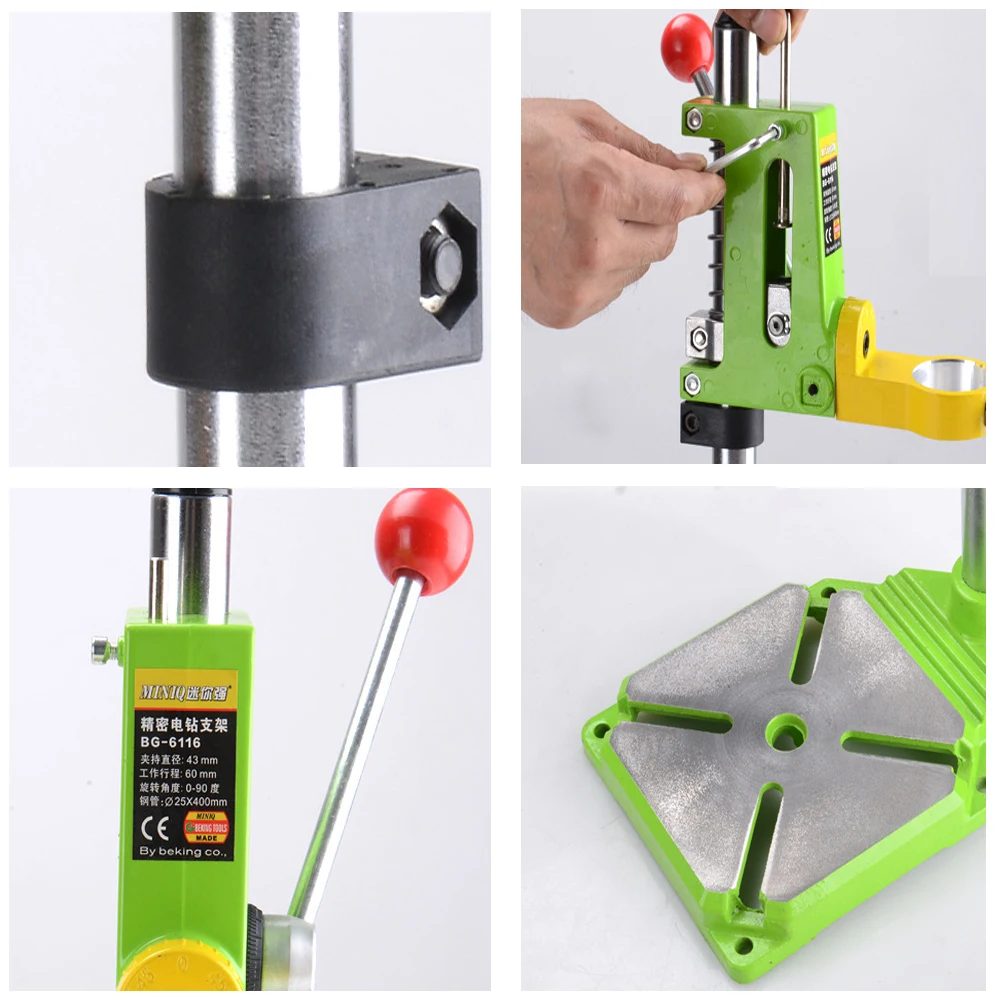 Günstig ALLSOME MINIQ BG6116 Bench Bohrer Stand Presse Mini Bohrmaschine Träger Halterung 90 Grad Rotierenden Festen Rahmen Werkbank Klemme