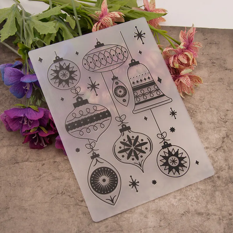 

Christmas Bell Embossing folders EM020 Plastic Embossing Folder For Scrapbooking DIY Photo Album Card