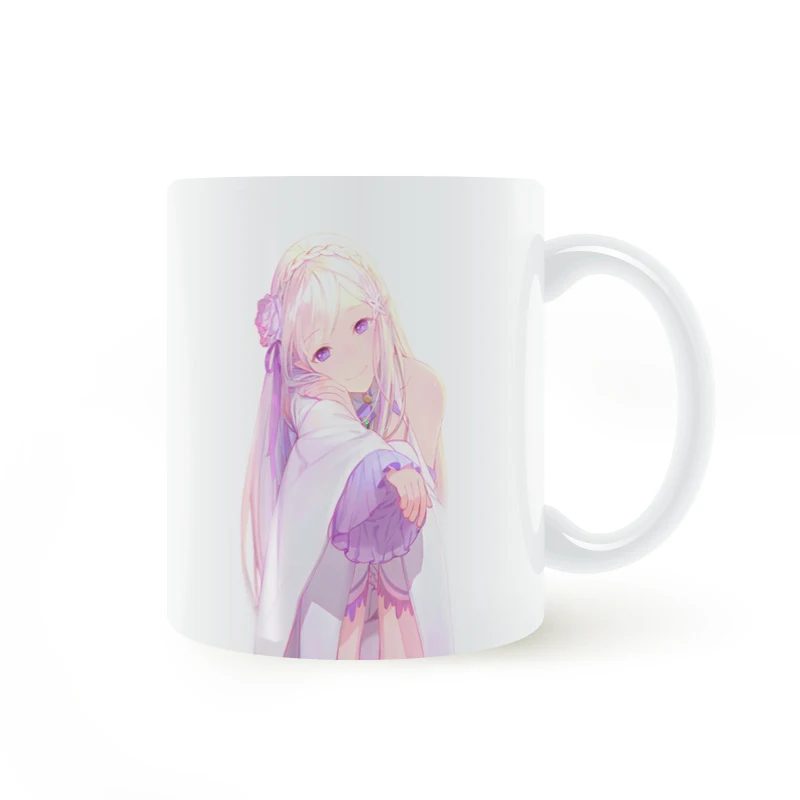 

Emilia Anime Re Zero Starting Life in Another World Mug Coffee Milk Ceramic Cup Creative DIY Gifts Home Decor Mugs 11oz T738