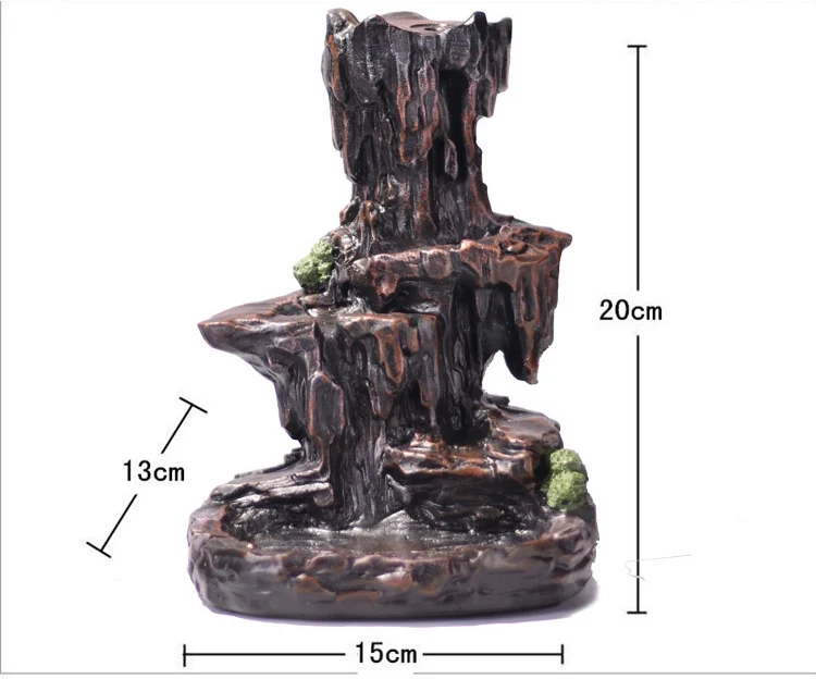 Горелка для благовоний с обратным потоком+ 20 шт. конусов для благовоний с высоким горным водопадом домашний декор держатель для благовоний орнамент Прямая поставка