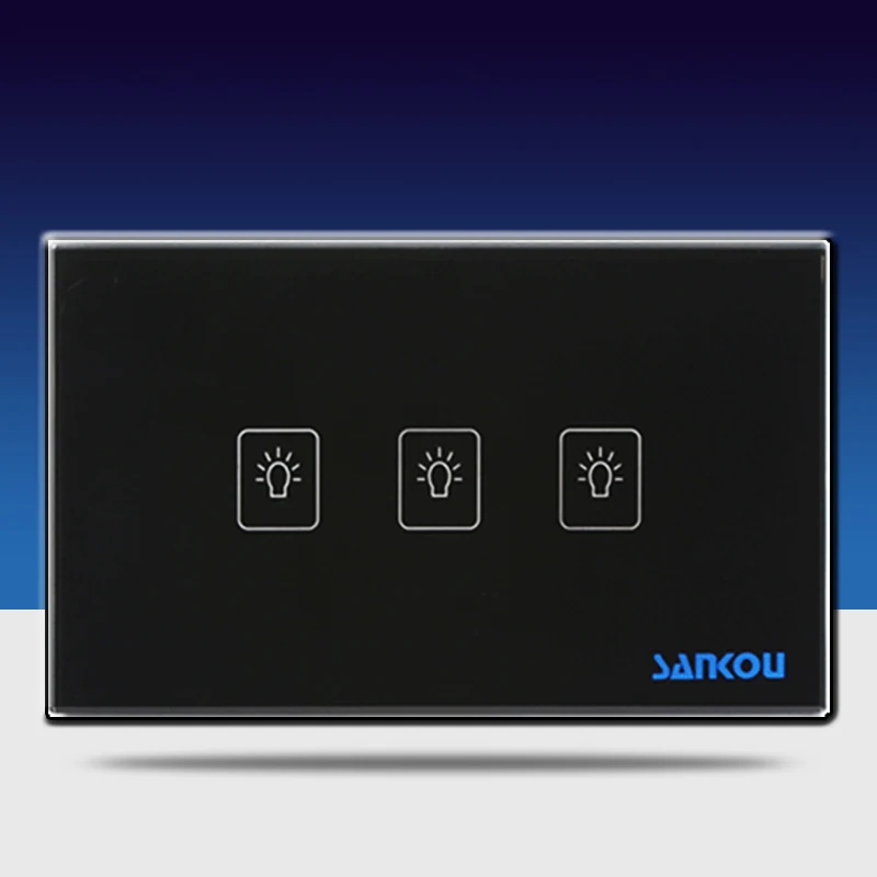 

US 1/2/3 Gang Wireless Remote Control Wall Light Touch Switch Panel Switch 110V-250V Smart Home