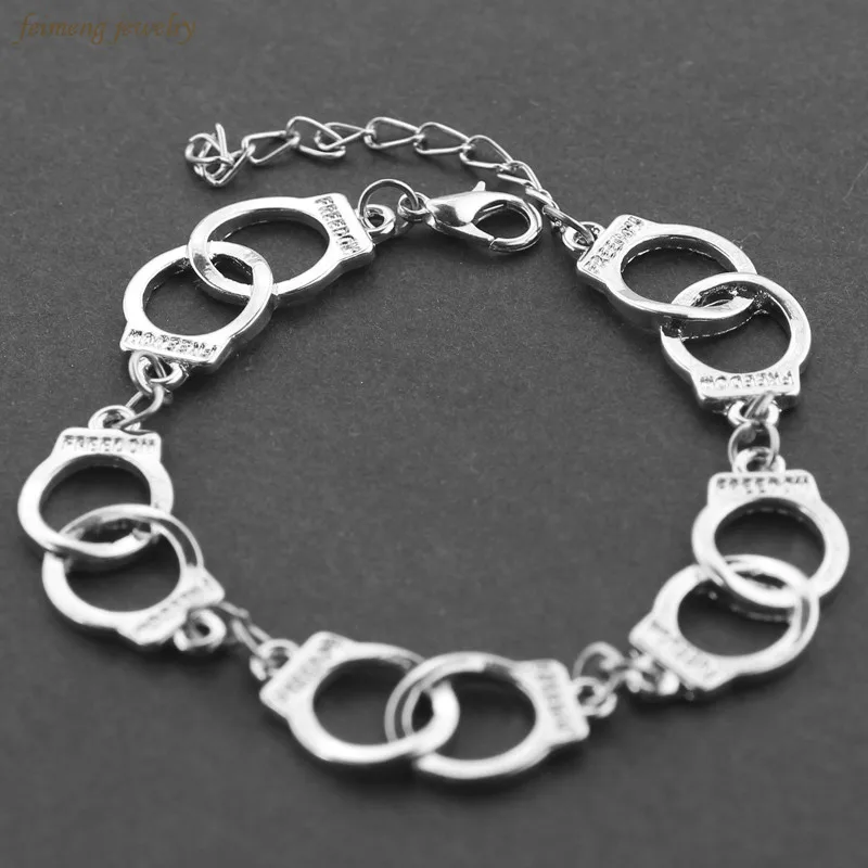 Silver Plated Fifty Shades of Grey Handcuff Bracelet For Women Men