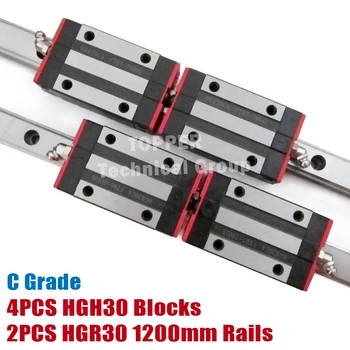 

HGH30CA slide block with 1200mm HGR30 linear guide rail 30 set for diy CNC parts HGH30