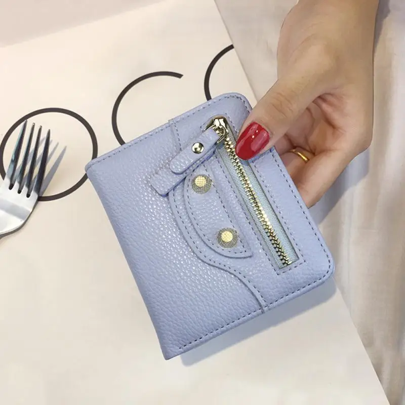 

New Lovely Short Women Wallets Wallet Female Mini Money Purses Fold PU Leather Female Coin Purse Card Holder
