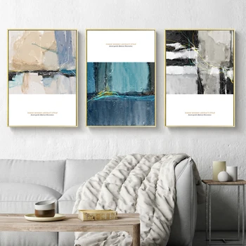 

Modern Simplicity of Abstract Nordic Watercolor spalsh blue Canvas poster Art Decoration Canva painting Bedroom Living Room Deco