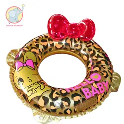 Надувные бантом leopard стильная футболка с изображением персонажей видеоигр печатных кольцо плавание плавать круг надувной матрас воды