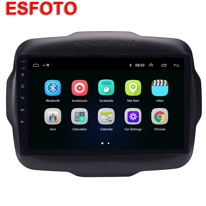 Excellent 9" Android 8.1 touch screen car multimedia system for Jeep Renegade 2016 2017 2018 car radio gps navigation Video audio wifi BT 1