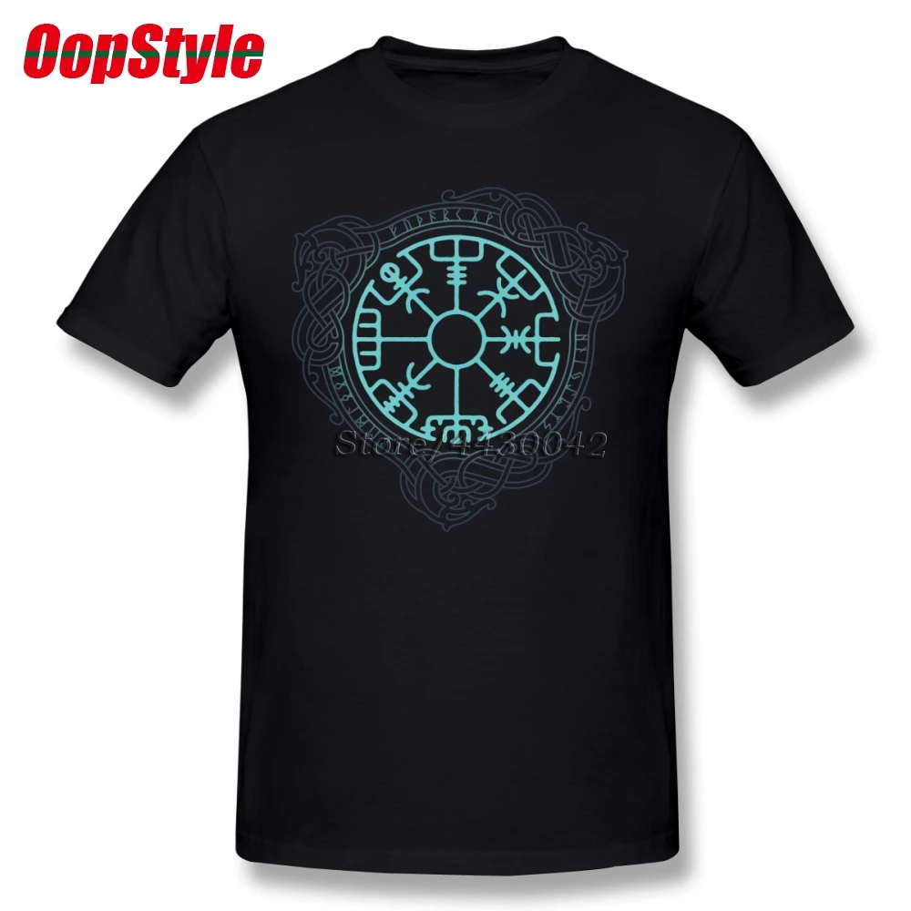 Летняя новая модная футболка VEGVISIR Old Norse Runes мужские футболки с вырезом лодочкой и