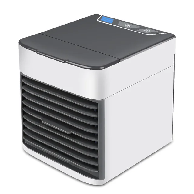 

DEKAXI USB Mini Air Conditioning Fan Air Cooler Refrigeration Mobile portable air conditioner with 7 Colors LED light for Home
