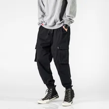 Модные повседневные свободные брюки-карго в стиле милитари, мешковатые армейские брюки с карманами, мужские длинные штаны, мешковатые брюки Kanye West