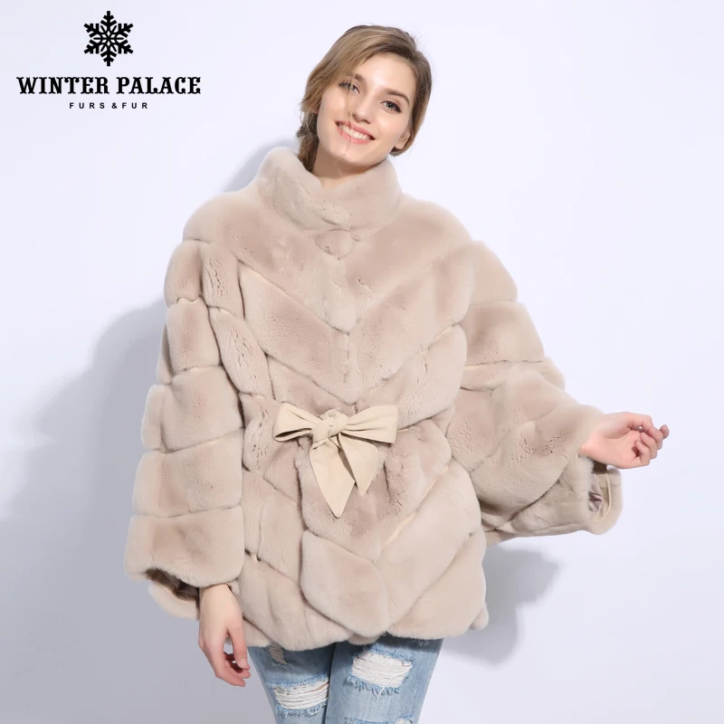 Billig 2018 Winter pelzmantel cape Mode neue rabblt pelzmantel Casual rex rabblt pelz mantel Solide echt rex rabblt pelz mantel Oansatz