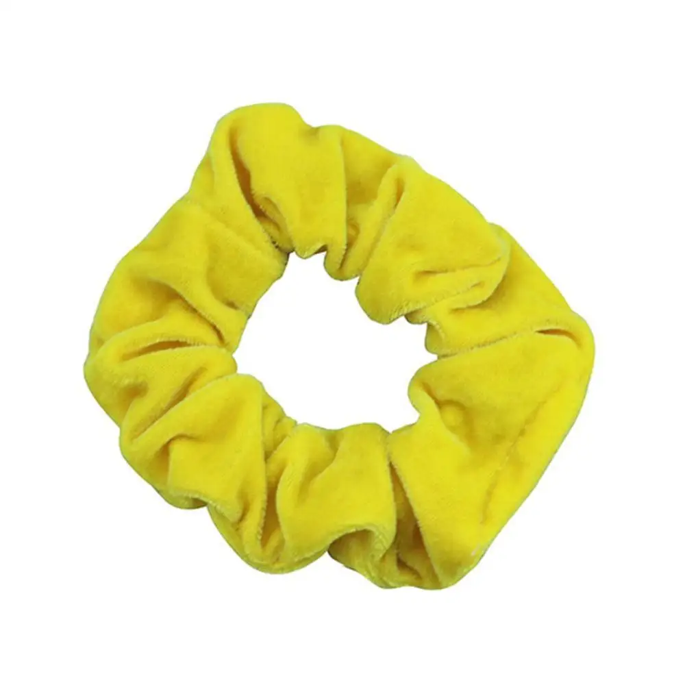 yellow Модные шелковые женские резинки для волос, одноцветные эластичные резинки для волос для женщин, летняя повязка для волос для девушек, элегантные аксессуары для волос - Цвет: yellow