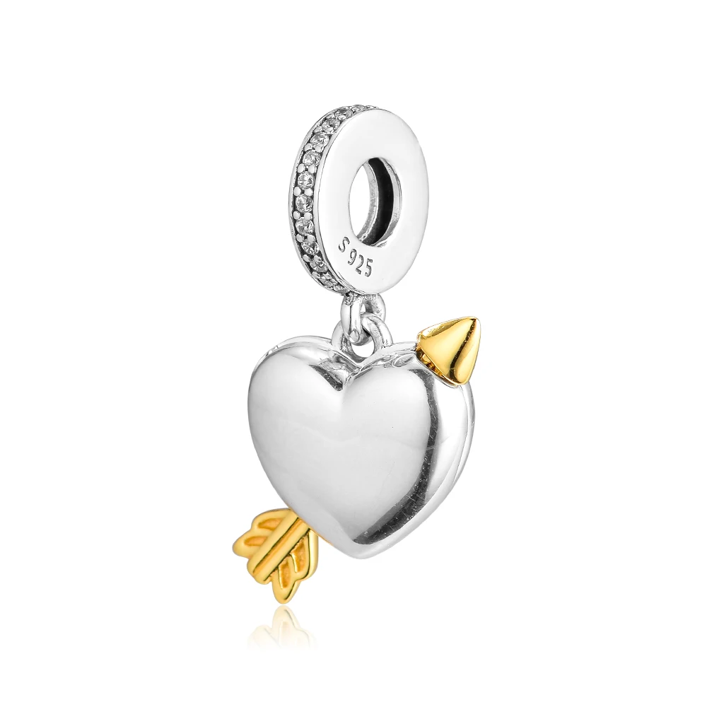 

Pandulaso Shine Arrow of Love Dangle Charm Spring Charms Fits Original DIY Snake Chain Bracelets Woman Sterling Silver Jewelry