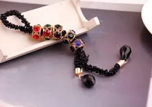 Best Handmade String Beads long Strand Necklace Tassel Pendant Cheap