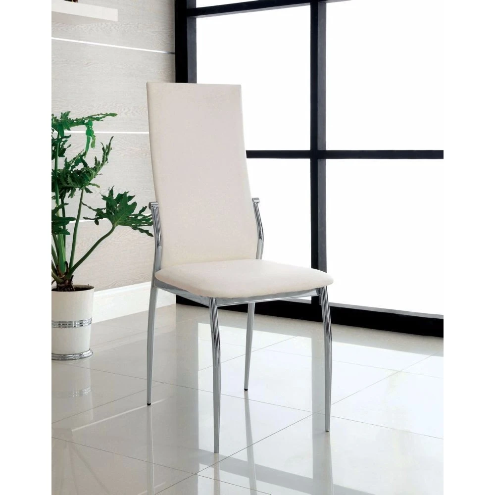 Kalawao Contemporary Side Chair, White Finish, Set of 2 (1)