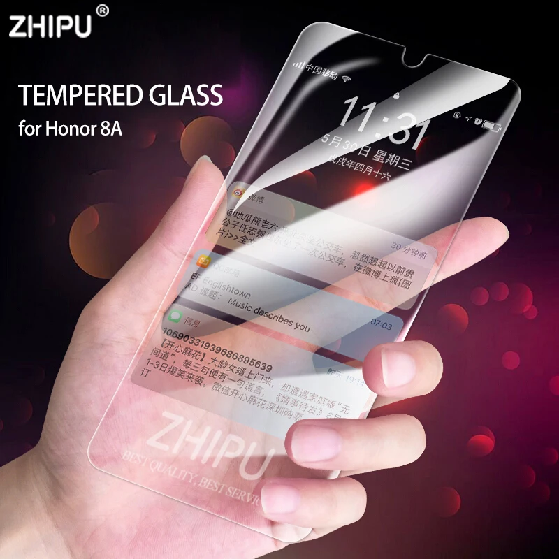 

10 Pcs/Lot Tempered Glass For Huawei Honor 8A Glass Screen Protector 2.5D 9H Tempered Glass For Huawei Honor 8A Protective Film