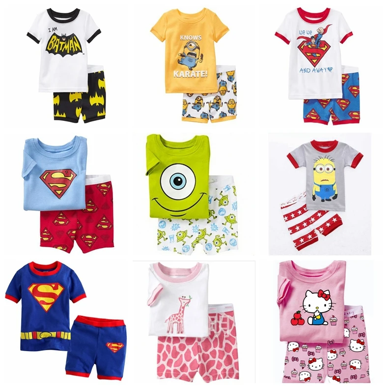 New Design!!6sets/lot Baby Boy pajamas ,Short sleeves homewear,Summer cotton sleepwear,Children