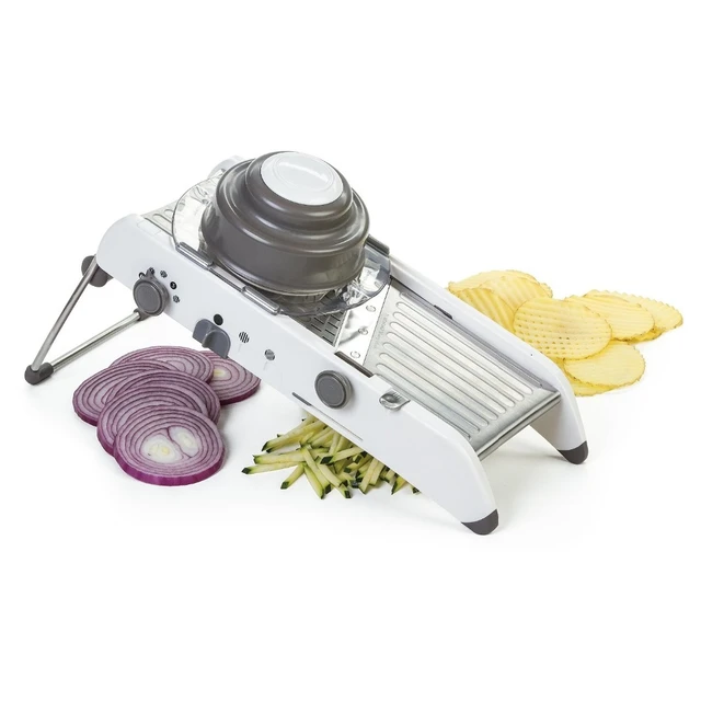 Adjustable Mandoline Food Slicer, Lychee Stainless Steel Vegetable Slicer Chopper Onion Potato Fruit Cutter Julienne Slicer for Kitchen, Green, Size