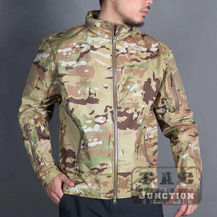

Emerson Tactical Ultra Lightweight Coat Soft Shell Windproof Jacket EmersonGear Breathable Army Hunting Jacket w/ Concealed Hood
