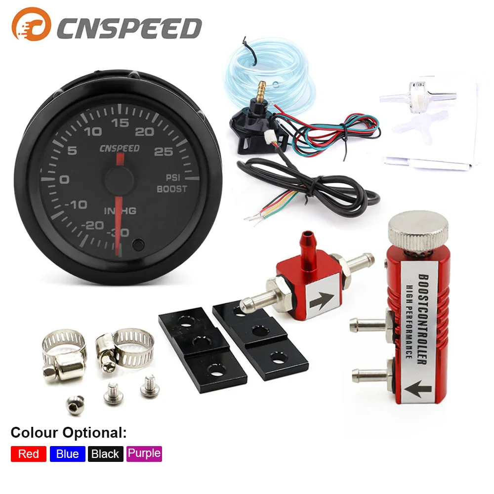 

Colorful Boost Gauge Turbocharger PSI High Speed Stepper Motor 12V Car Booster with Sensor& with Adjustable Controller Kit