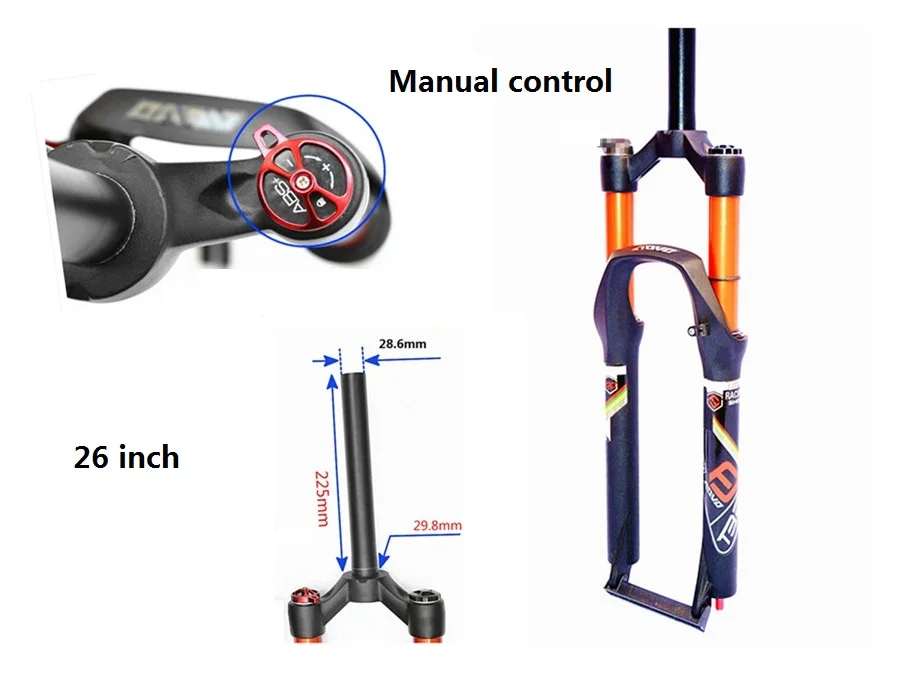 Ход 120 мм продаж горный велосипед вилка Air гашения удара вилка 1750 г включает в себя 26 27,5 29 дюймов велосипедная амортизационная или штепсельной вилки - Цвет: 26 inch