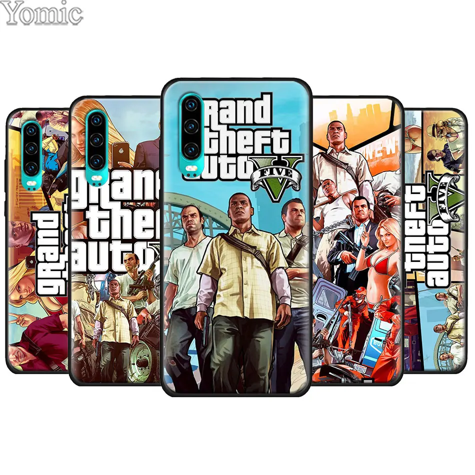 

Grand Theft Auto GTA V Black Soft Case for Huawei P20 P30 Pro P9 P10 P20 P30 Lite P Smart Plus Mate 10 20 Lite Case Cover