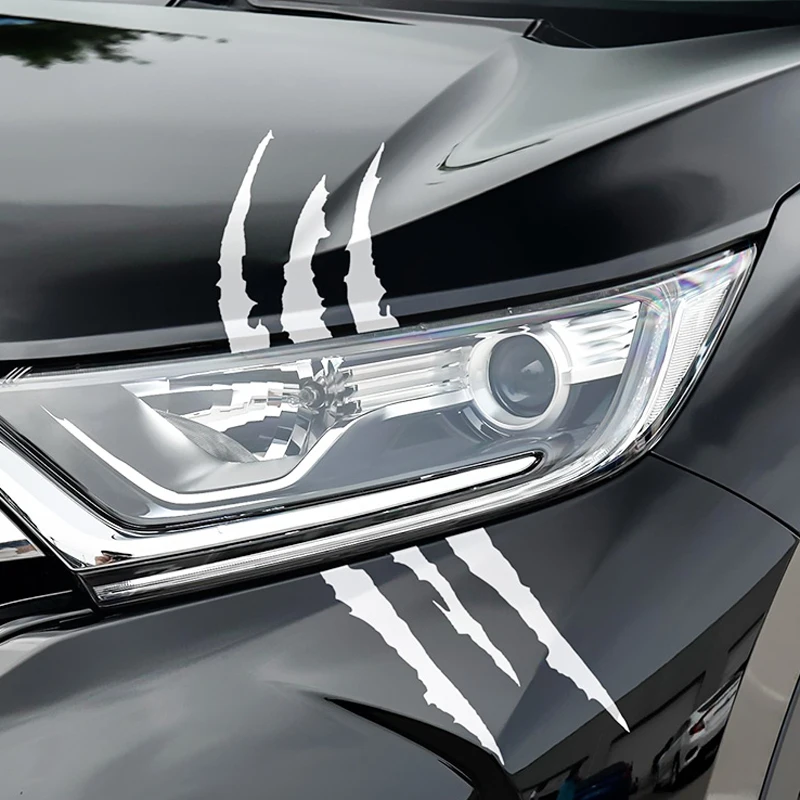 Car Decal Black/White/Red Reflective 40cm*12cm Car Car Claw Sticker Stripe Headlight Styling Marks Auto Vinyl Monster Scratch