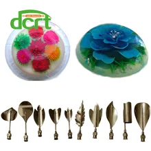 10 unids/set increíble 3d jalea flower art herramientas sets, 3d jalea pasteles decorations herramientas gelatina arte herramientas cake mold flower e