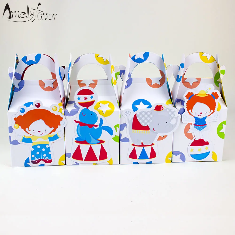 

Circus Animals Theme Favor Box Candy Box Gift Box Cupcake Box Kids Birthday Party Decoration Event Party Container Supplies