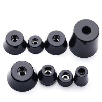 8pcs Anti slip furniture legs Feet Black Speaker Cabinet bed Table Box Conical rubber shock pad floor protector Furniture Parts