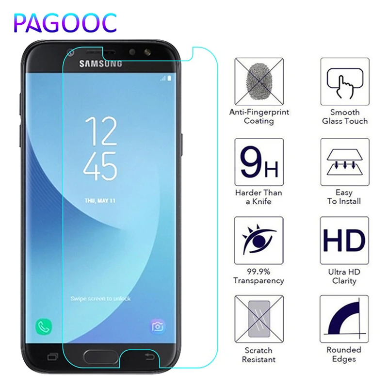 

9H Tempered Glass on the for Samsung Galaxy A3 A5 A7 J5 J7 J3 2018 2017 2016 2015 A750 Screen Protector Glass HD Protection Film