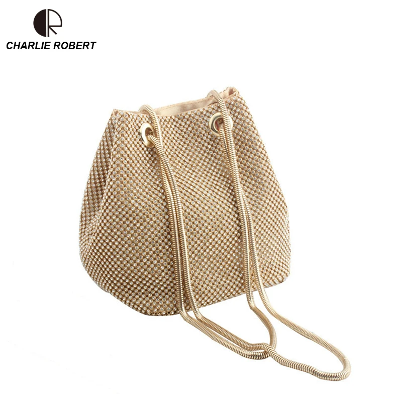 

Elegant Luxury Shining Diamonds Hobos Dress Women Lady Female Shoulder Bags Satin Minaudiere Snake Chains Crossbody Bags