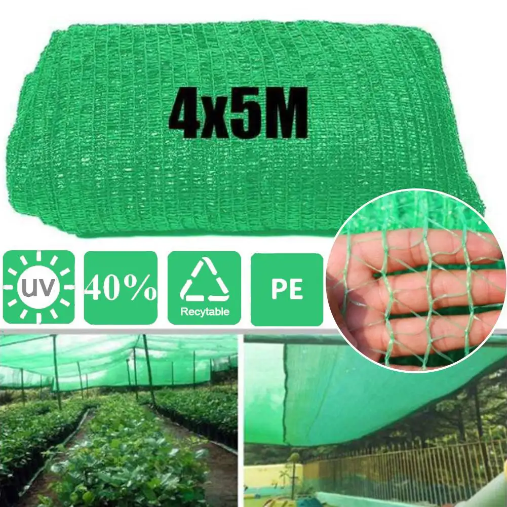 4*5M PE Sunscreen Protection Nest Greenhouse Plant Covering Cloth Barn Umbrella Covering Garden Terrace Orchard Accessories 20E - Цвет: Green