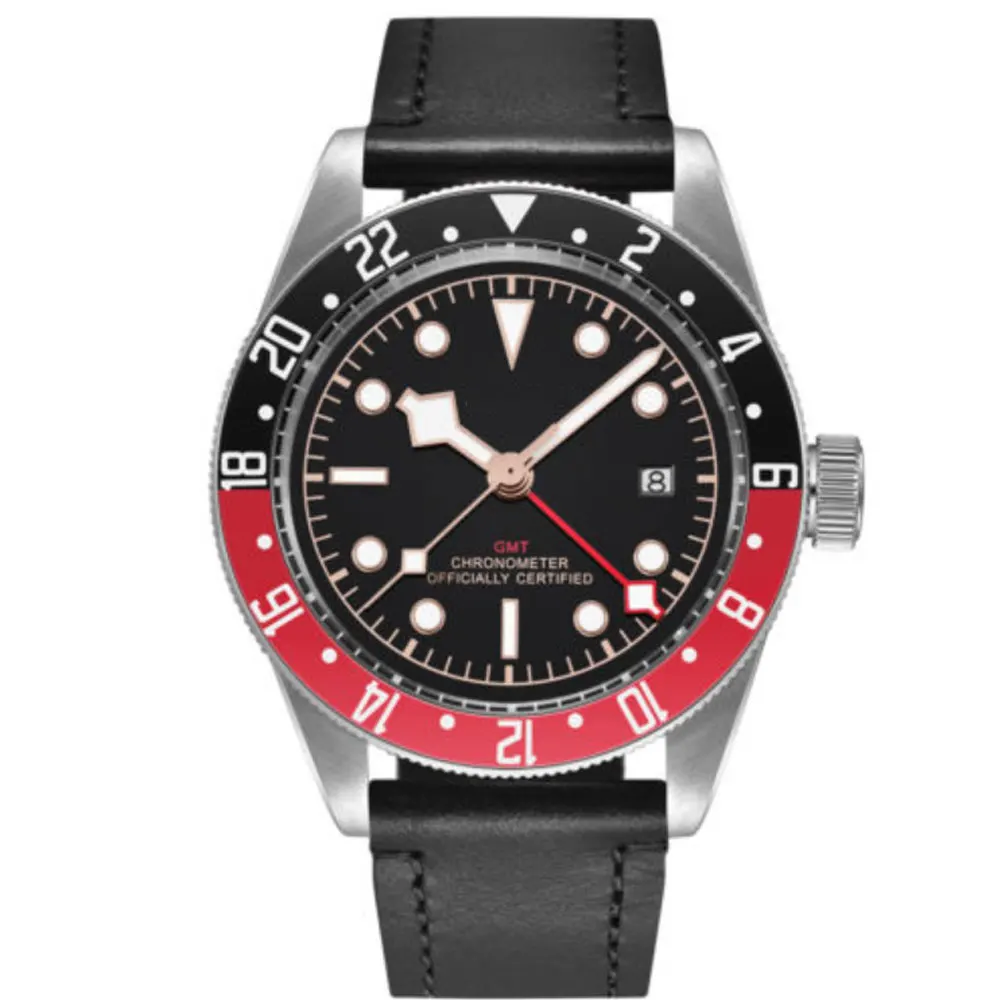 

Luxury Brand Men Military Luminous Watches Men's Automatic Clock Leather Strap Waterproof GMT Date Wristwatch Reloj Hombre