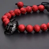 8MM Black Copper Helmet&Ball Red Natural Stone Beads Bracelets For Women Chakra Bangles Bijoux Men Jewelry ABL010 ► Photo 2/6