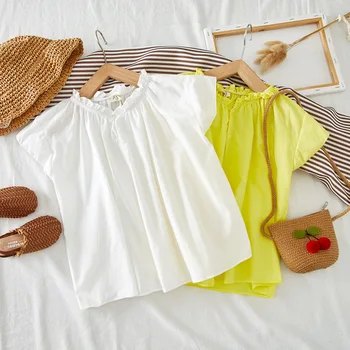 

Mihkalev Baby Girl 2020 Summer White Tshirts And Tops 2-8Year Children Cotton T-Shirt And Blouses Kids Clothing Costume