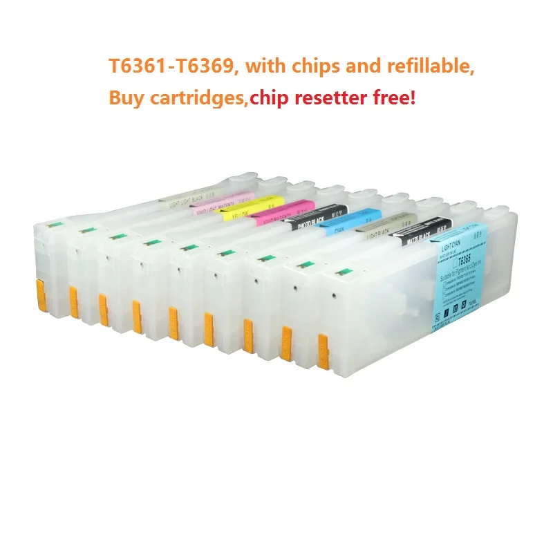 

Stylus Pro 7890 9890 Empty Refillable Ink Cartridges(700ML ) , 9 PCS,1PC Chips resetter