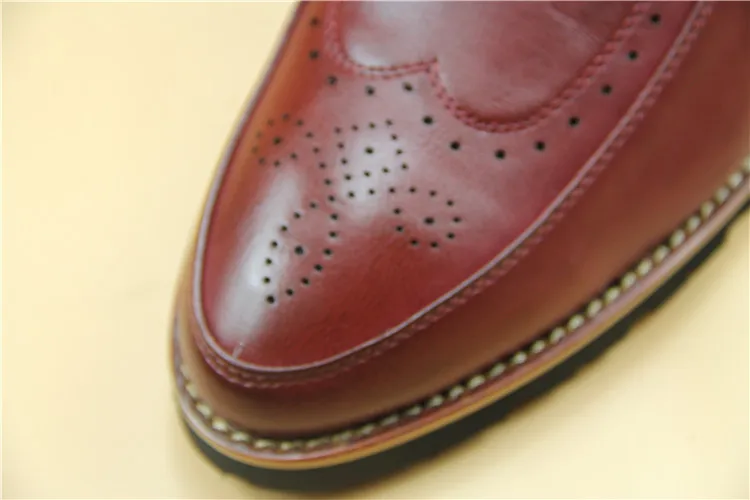 Мужская деловая обувь высокого качества; обувь с перфорацией типа «броги»; мужская повседневная кожаная обувь с бахромой в британском стиле; OO-65-оксфорды в деловом стиле