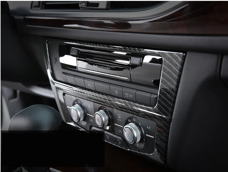 

Middle Console CD Panel Cover Trim For Audi A6 C7 2012-16 Carbon Fiber Interior accessories 3D Stickers Car Styling