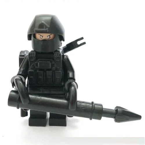 4 шт., пистолет против удара, военное оружие, городская полиция, части Playmobil SWAT, Мини фигурки, строительный блок, кирпич, оригинальные игрушки