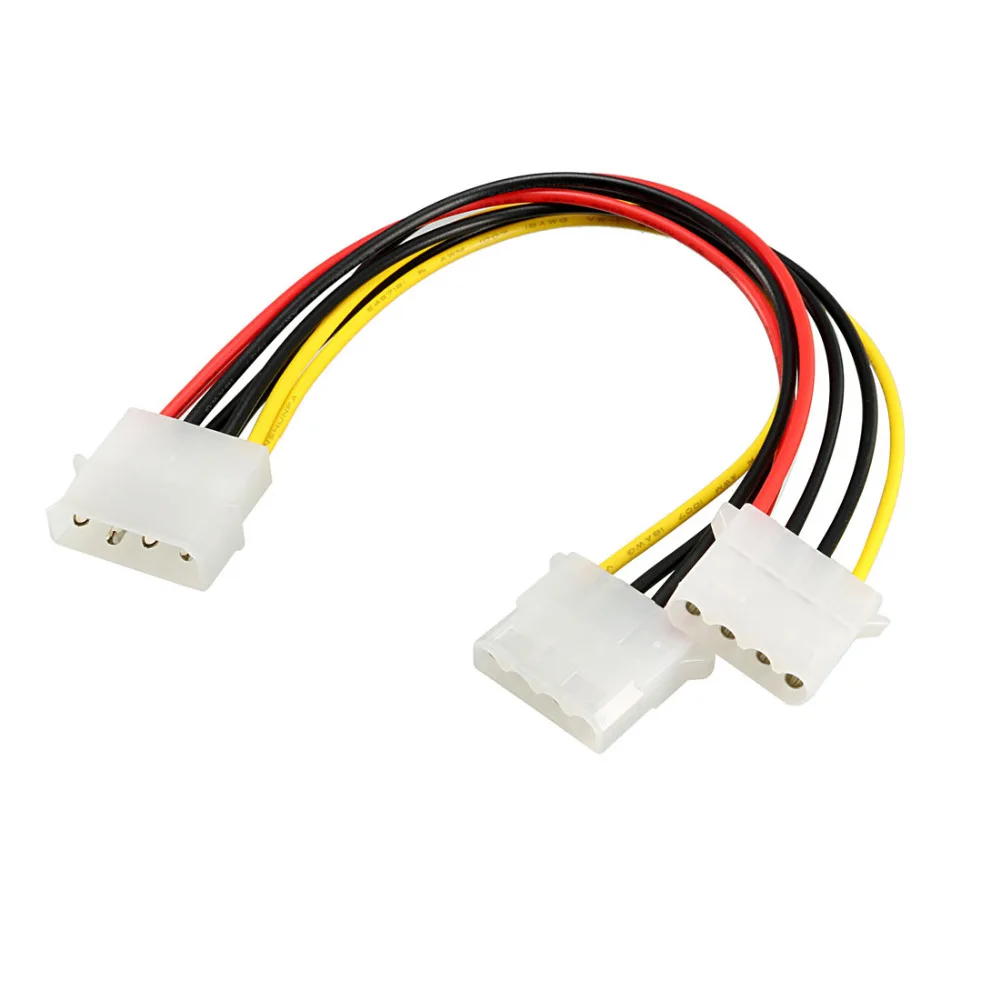 Uxcell 1Pcs Computer PC Fan IDE PSU 4 Pin Male to 2 Female D Type