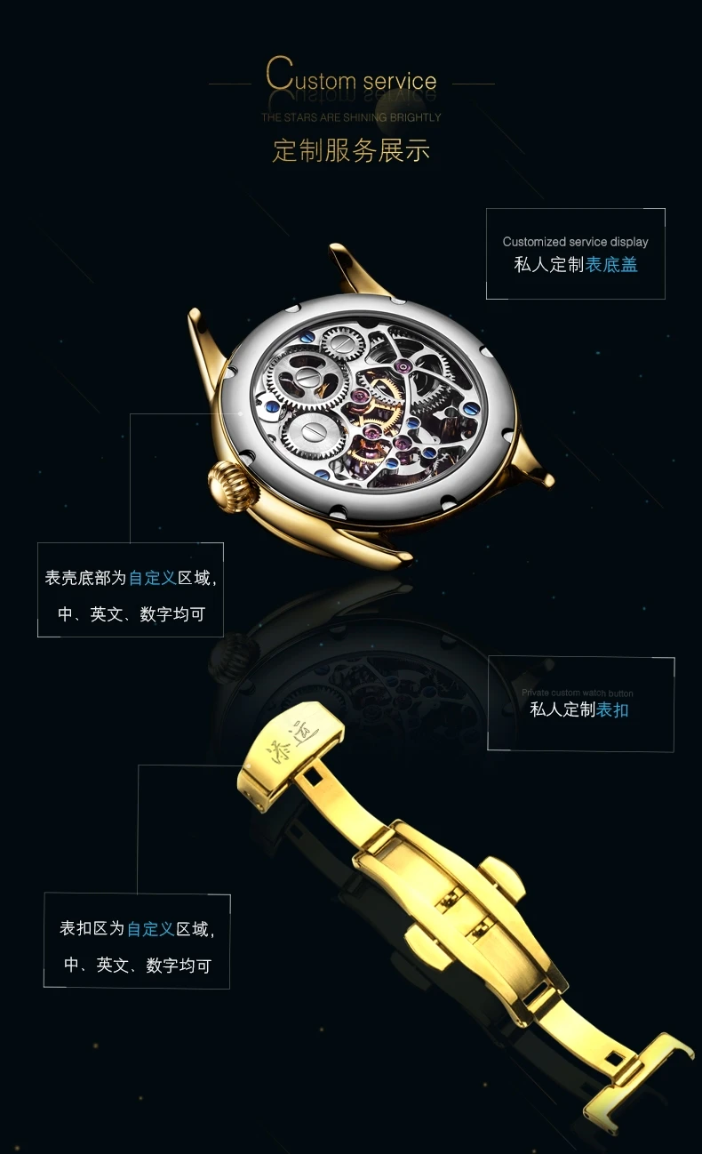 GUANQIN швейцарские настоящие турбийон космическое звездное небо мужские часы механические часы Скелет светящийся Золотой