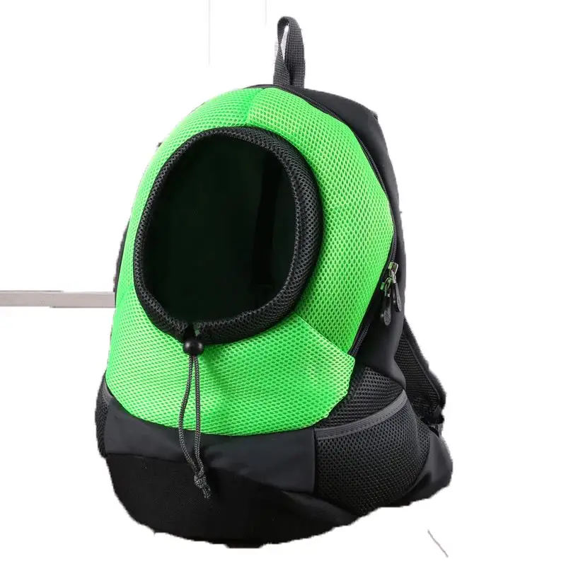 Рюкзак для собак кошек на открытом воздухе переноска для собак Сумка на двух ремнях Передняя сумка для собак дышащая сетка дорожный нагрудный рюкзак голова CF3 - Цвет: Green
