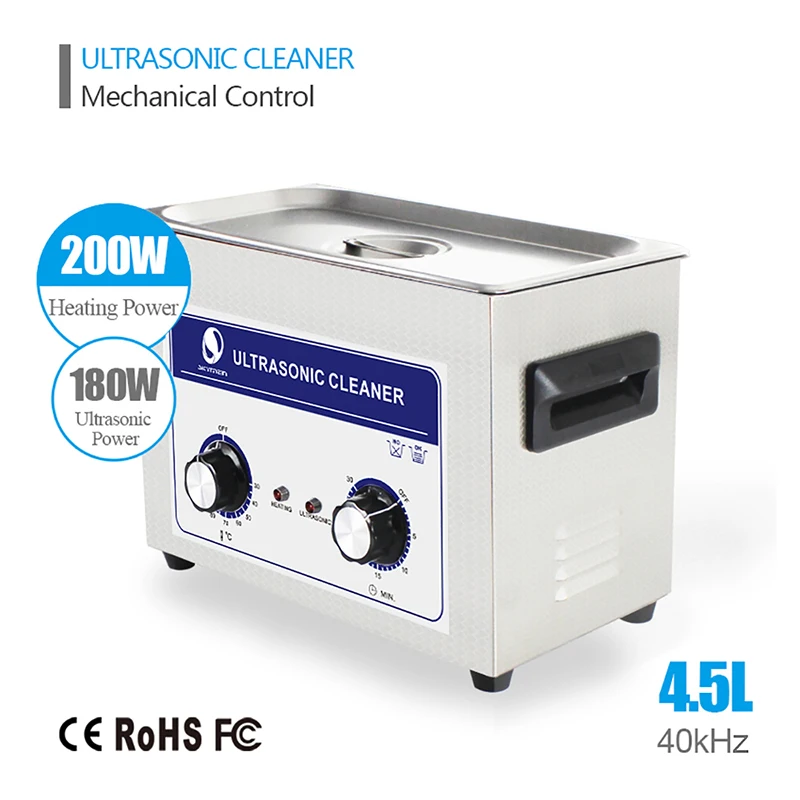 Tanie Skymen mechaniczne pokrętło cleaner 4L 4.5L 180W 110 220V ultradźwiękowe czyszczenie przetwornika cleaner grzałka Timer dla Auto myjka